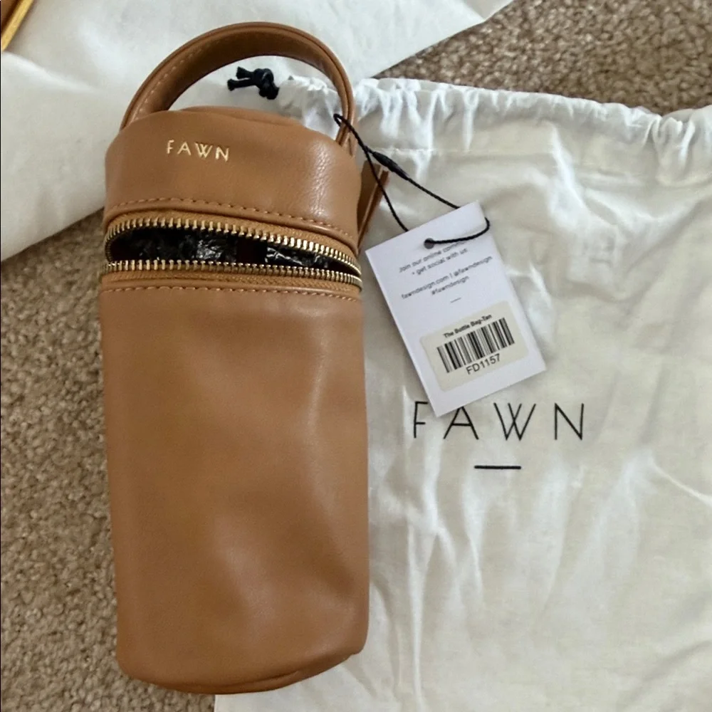 NWT Fawn Design Mini Diaper Backpack-Carmel Tan Vegan Leather + Accessories